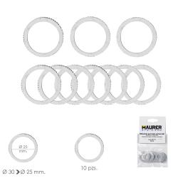 Adaptadores / Reductores Disco Corte Madera Ø 30 a Ø 25 mm. (Bolsa 10 piezas)